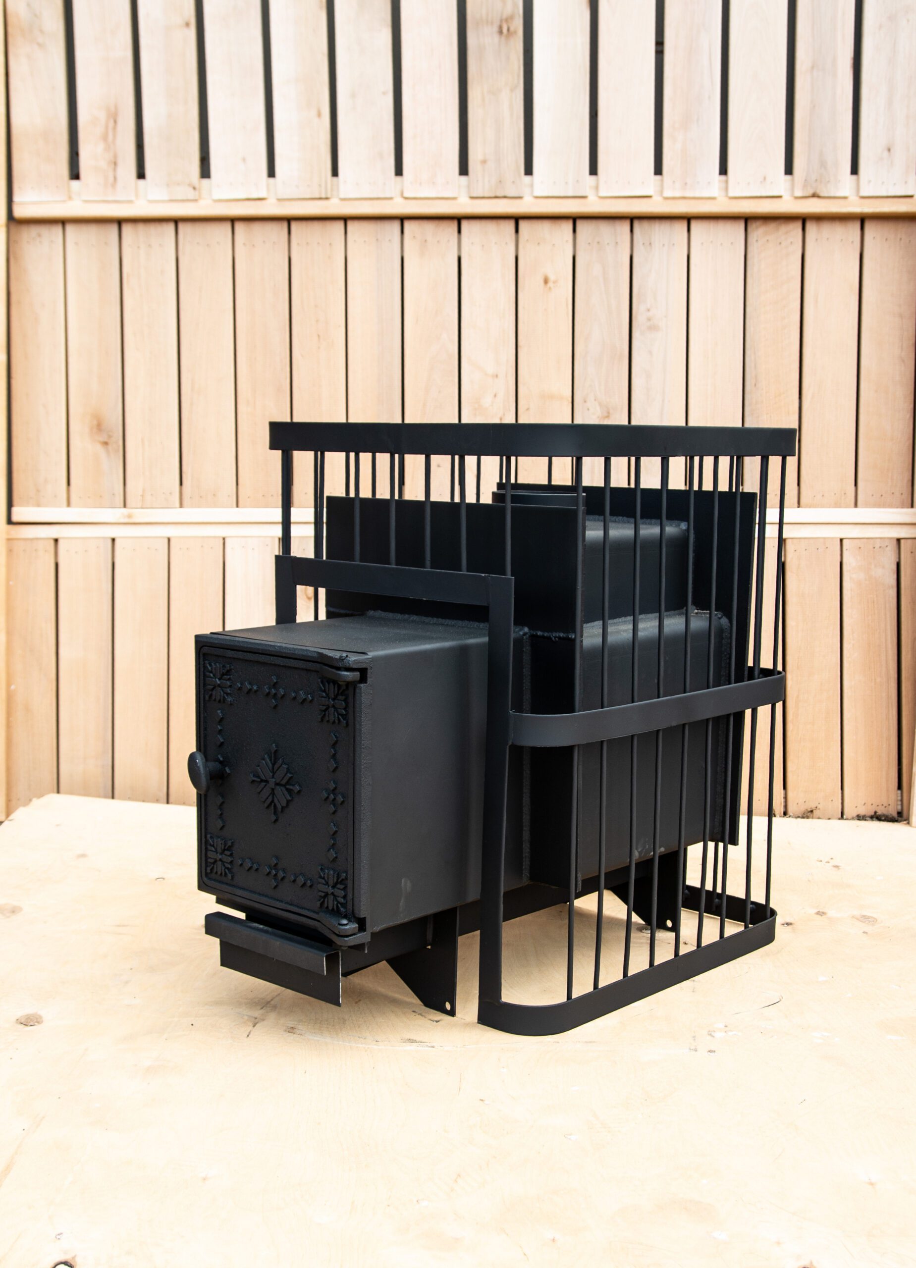 Печь банная ComfortProm СТАЛЬ 8мм, до 16 кубов, чугунная дверь — изображение 9