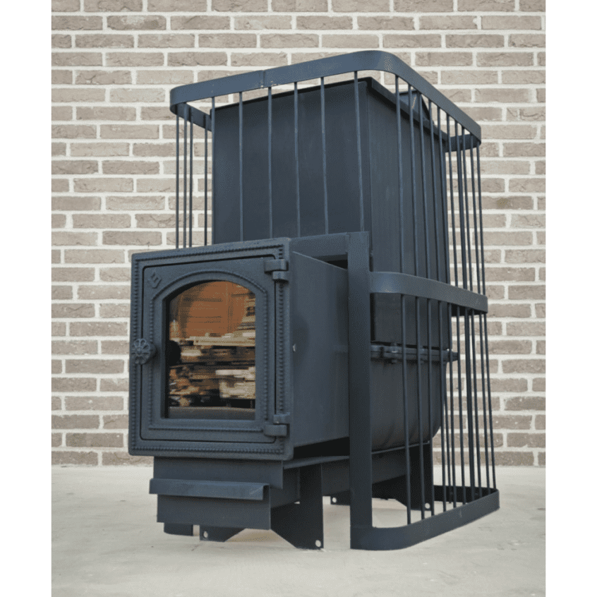 Печь банная ComfortProm ЧУГУН ЗАКРЫТАЯ КАМЕНКА, для парной до 20 кубов, вес 91 кг, длина дров до 40 см, на 190 кг камней, чугунная дверь со стеклом