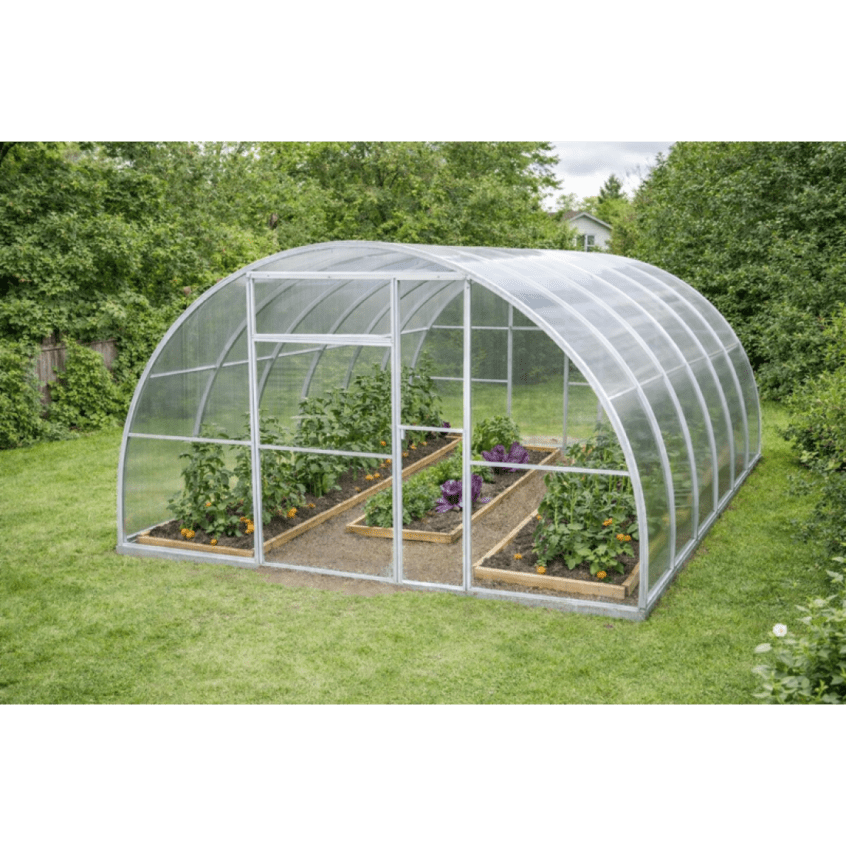 Теплица ComfortProm двухстворчатая ширина 4м длина 4м