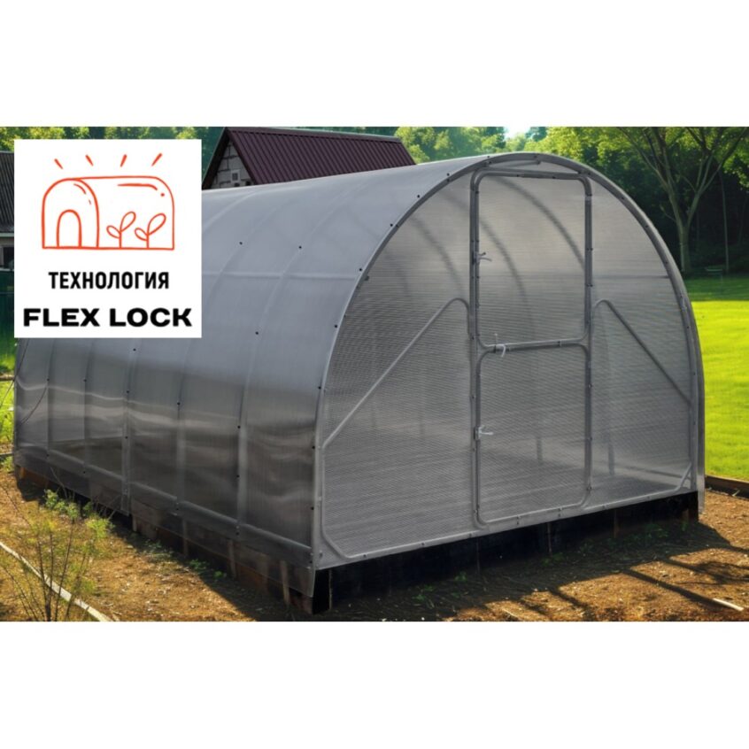 Теплица ComfortProm FlexLock (Флекс Лок) БЕЗ СВАРКИ, ширина 3м длина 8м