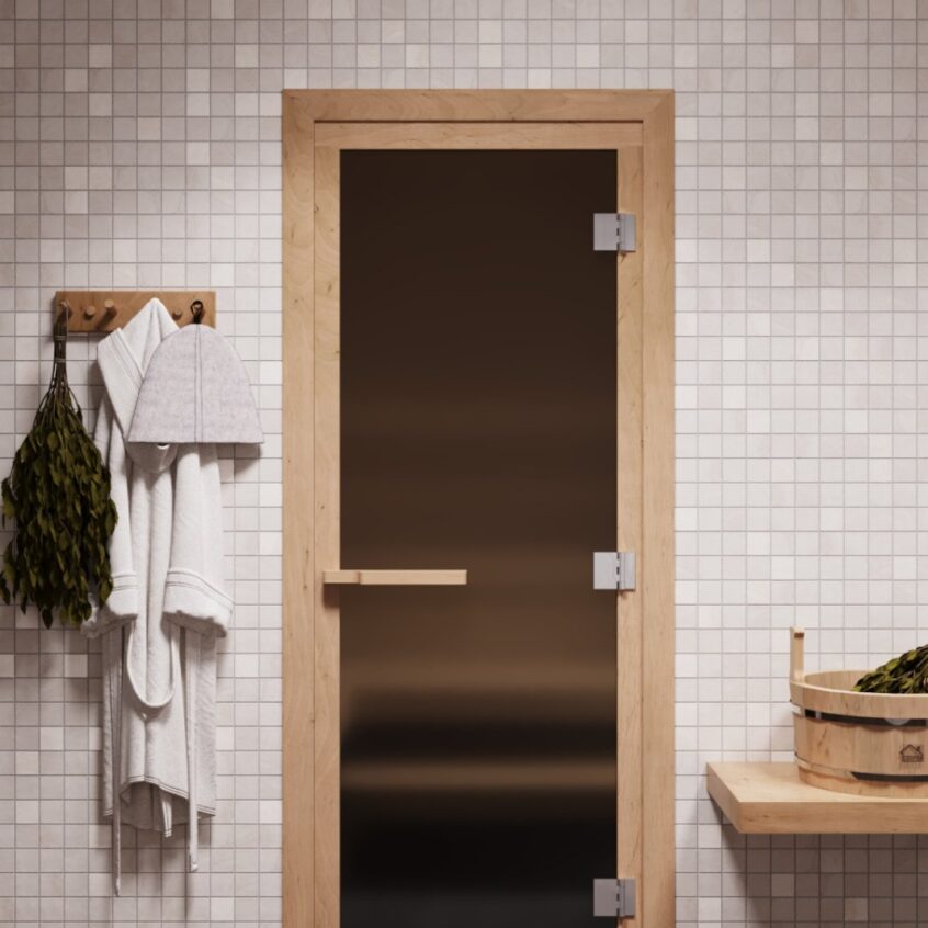 Дверь стеклянная для бани PRO  Бронза матовая