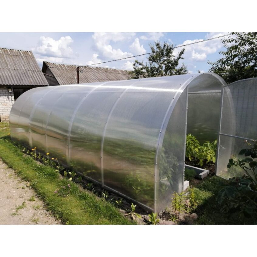 Теплица ComfortProm Оптима Цельная Дуга 20x20 высота 1,7м ширина 2,4м длина 10м
