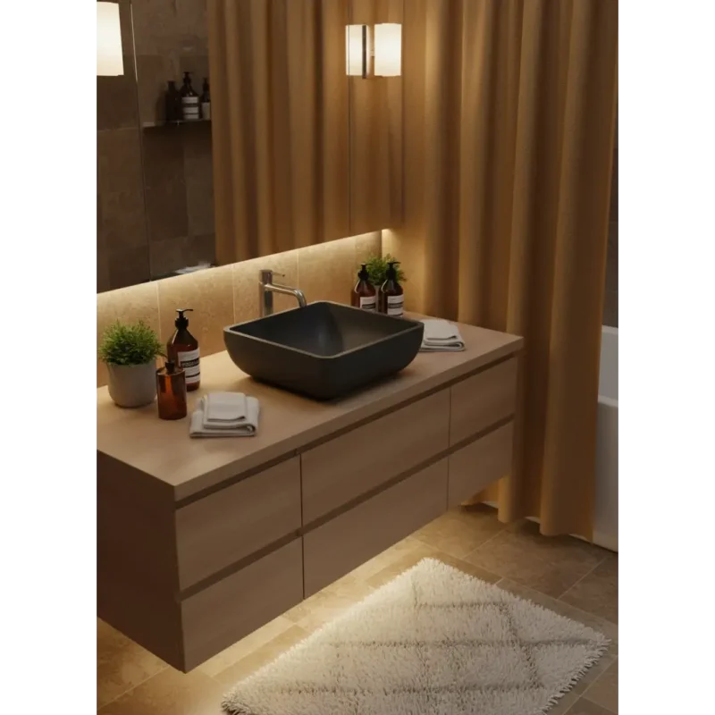 Раковина Uperwood Florida бетонная, черный 2092020329