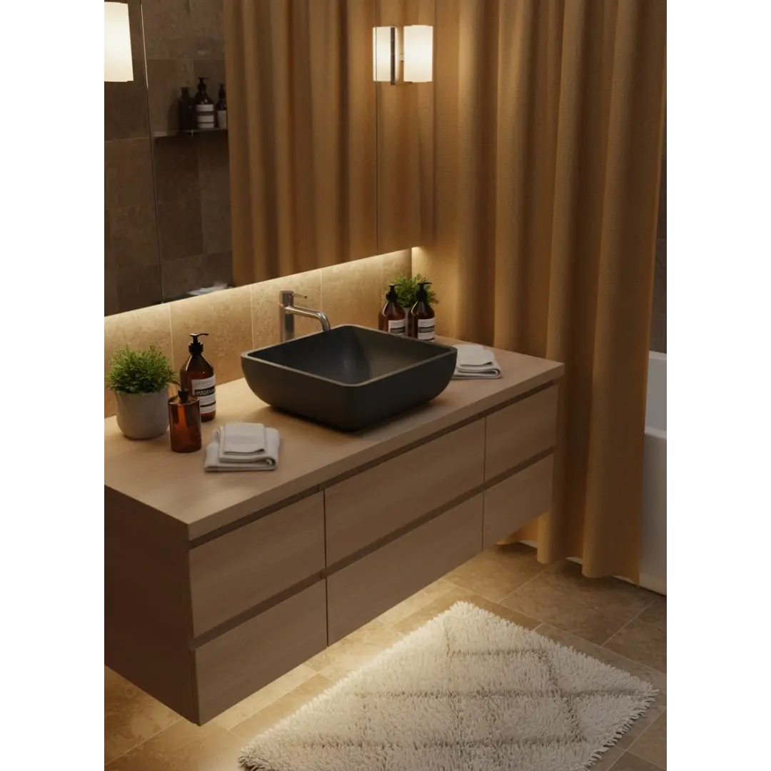 Раковина Uperwood Florida бетонная, черный 2092020329