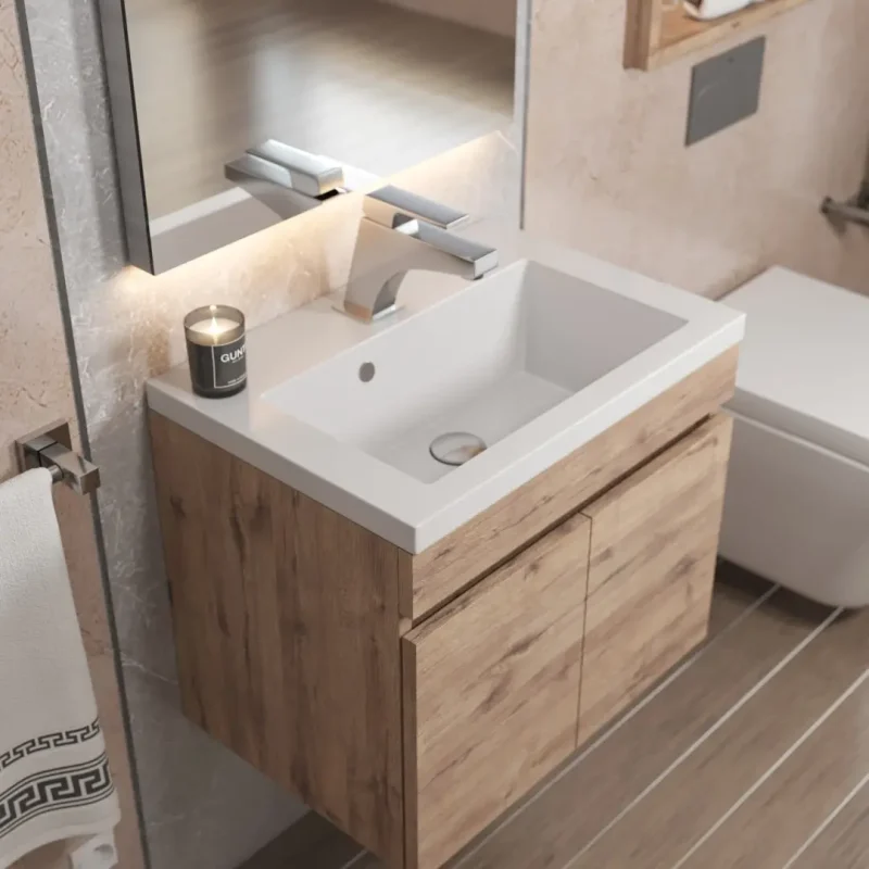 Комплект тумба с раковиной Uperwood (Упервуд) Eva Крафт Табачный 50 см 3930313467