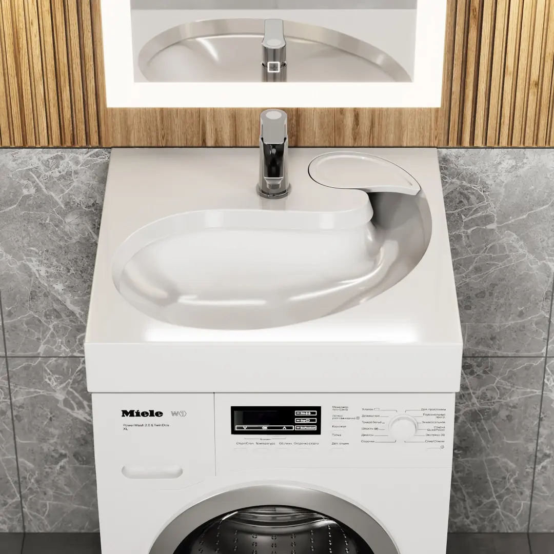 Раковина над стиральной машиной Uperwood Comforty, белая глянцевая 291021038 — изображение 3