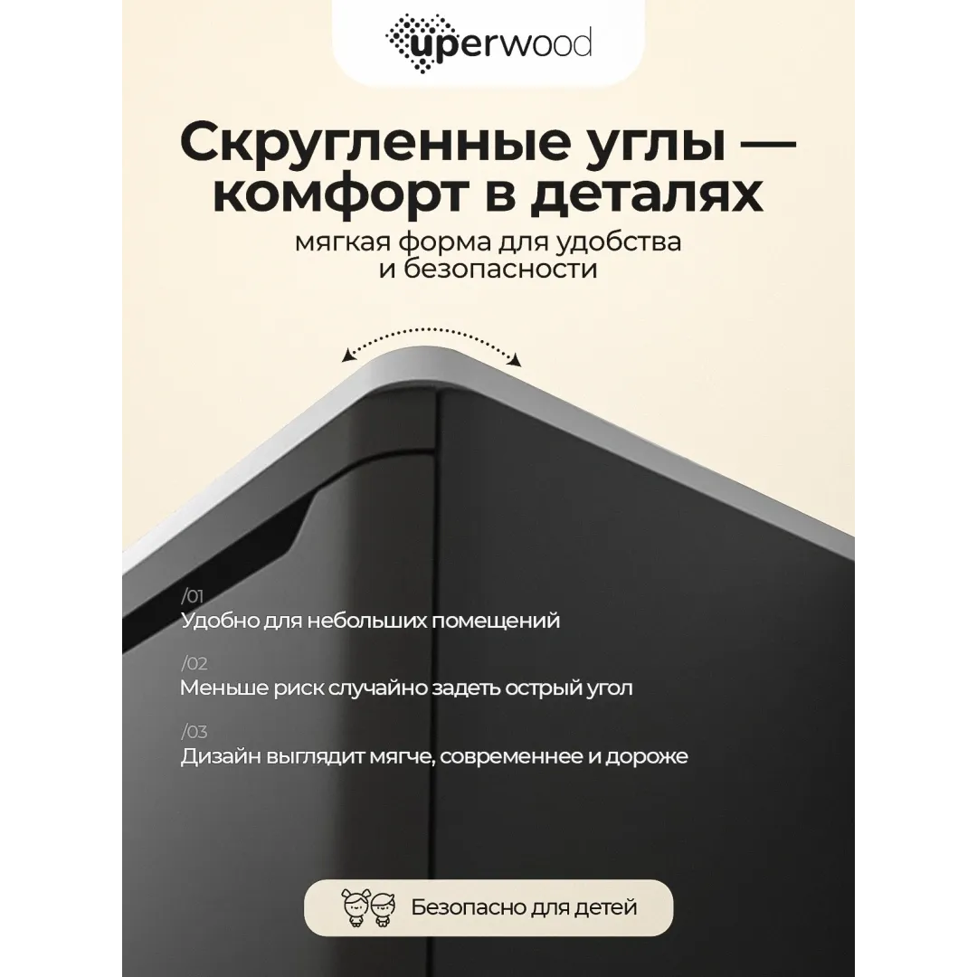 Тумба под раковину для ванной Uperwood (Упервуд) Оушен (Ocean) подвесная, 80 см, черная TOcean80b — изображение 7