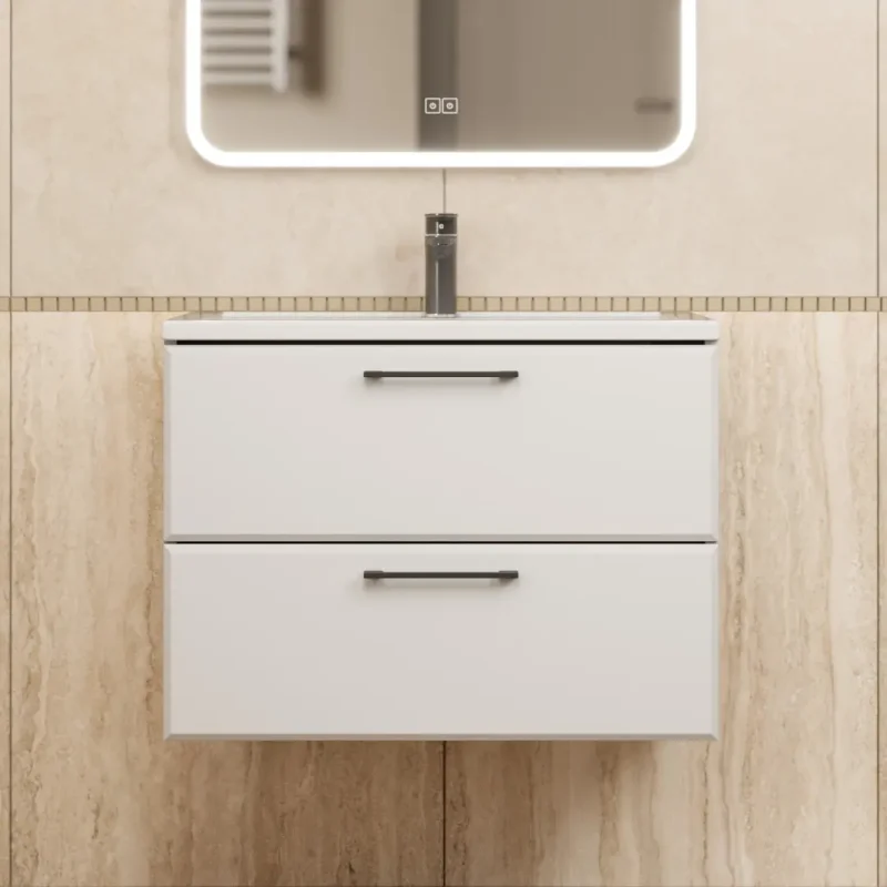 Тумба с раковиной для ванной Uperwood Foster New 70 см, подвесная, белая