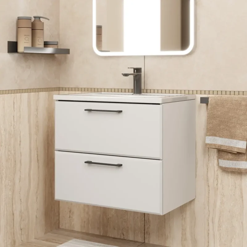 Тумба с раковиной для ванной Uperwood Foster New 60 см, подвесная, белая