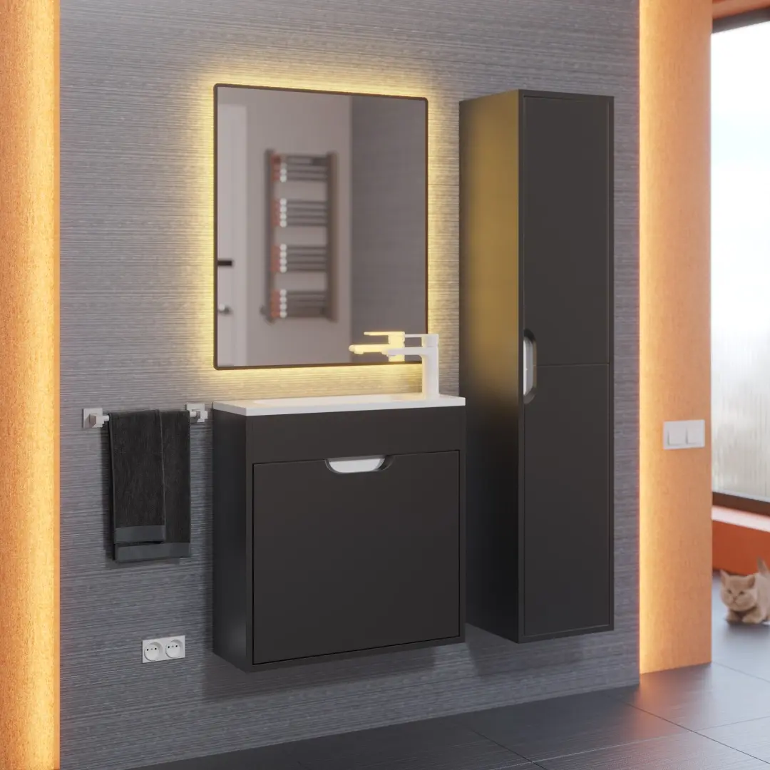 Комплект тумба с раковиной для ванной Uperwood Modul матовая, 60 см — изображение 9