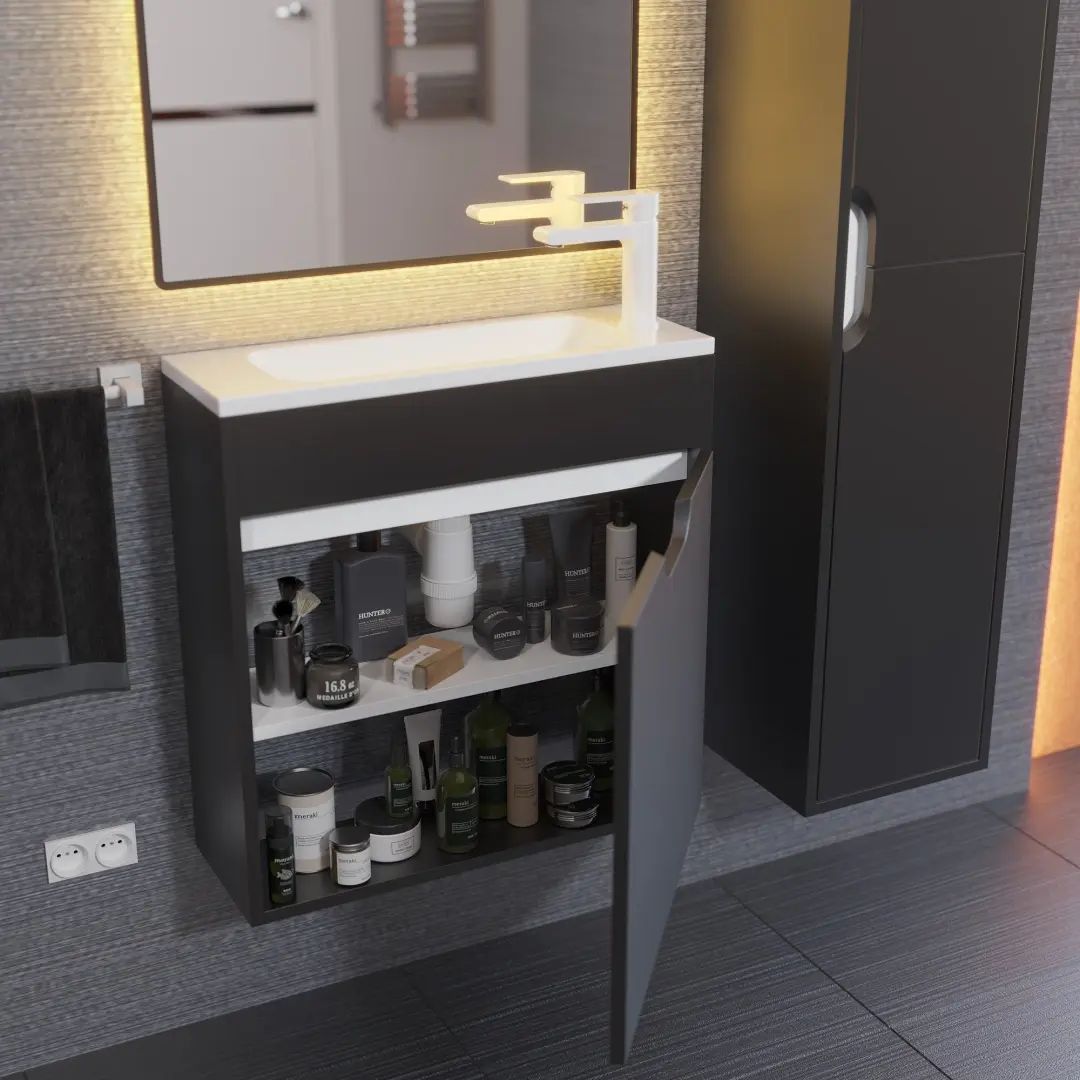 Комплект тумба с раковиной для ванной Uperwood Modul матовая, 60 см — изображение 5