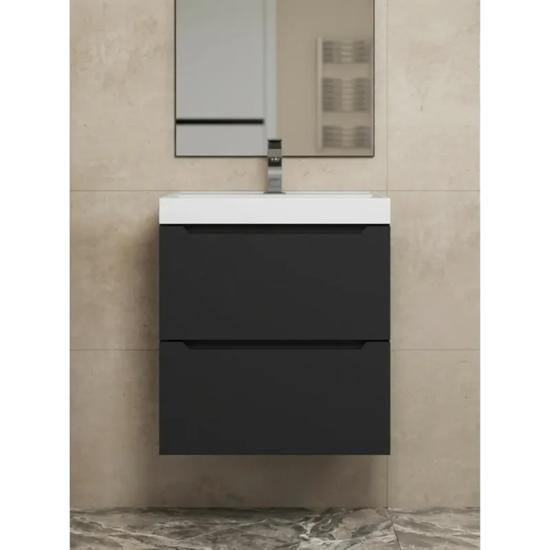 Тумба под раковину 50 см Uperwood Tanos, подвесная, черная матовая