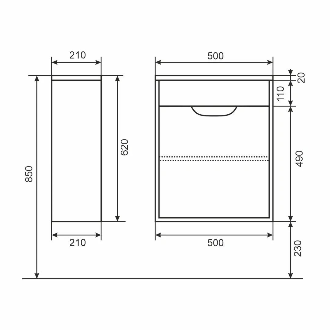 Комплект тумба с раковиной Uperwood Modul белая/графит, 50 см — изображение 12