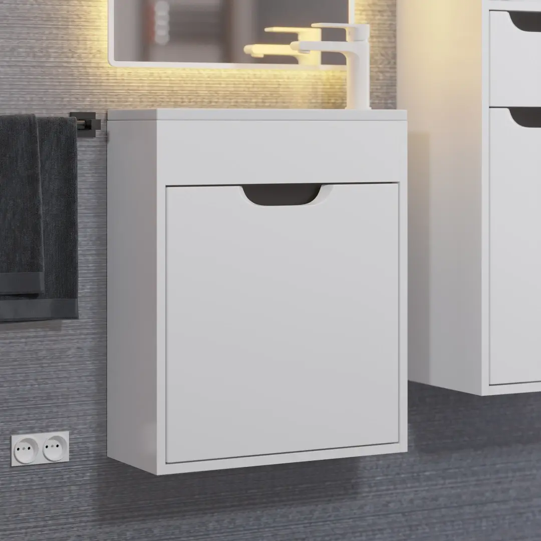 Комплект тумба с раковиной Uperwood Modul белая/графит, 50 см — изображение 13