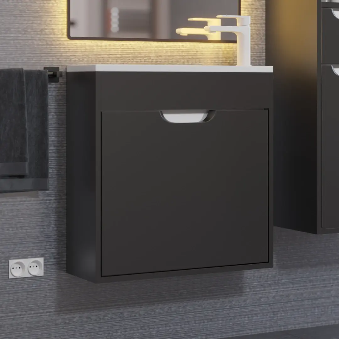 Комплект тумба с раковиной для ванной Uperwood Modul матовая, 60 см — изображение 14
