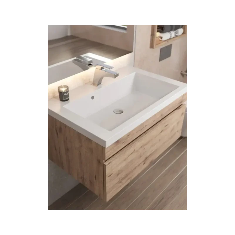 Раковина для ванной 75 см, Uperwood Eva, белая глянцевая