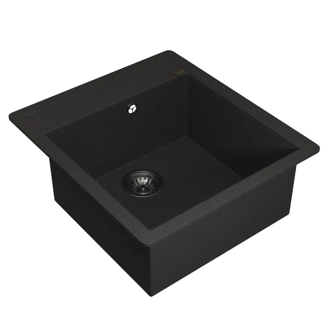 Кухонная мойка кварцевая Uperwood Quartz Premium UPD-07-04, прямоугольная, черная — изображение 2