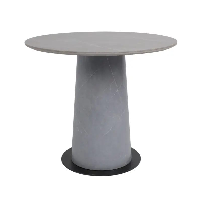 Стол AV 2317, МДФ+керамика, нераздвижной 900 серый, матовый LARKA GREY/черный+HPL Будда