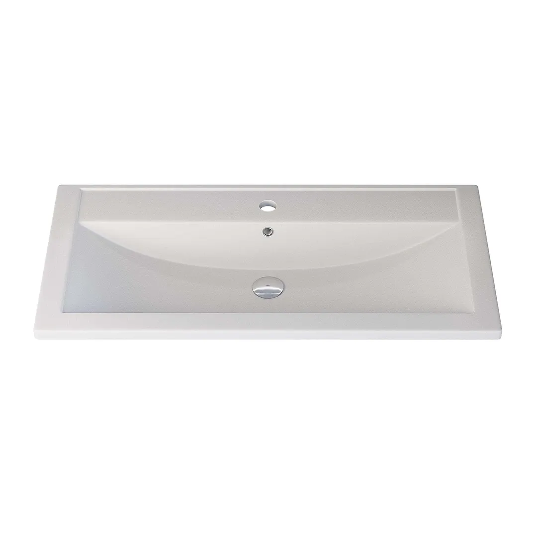 Раковина для ванной кварцевая Uperwood Foster Quartz 90х45,5х17,5 см, белая матовая, жасмин — изображение 3