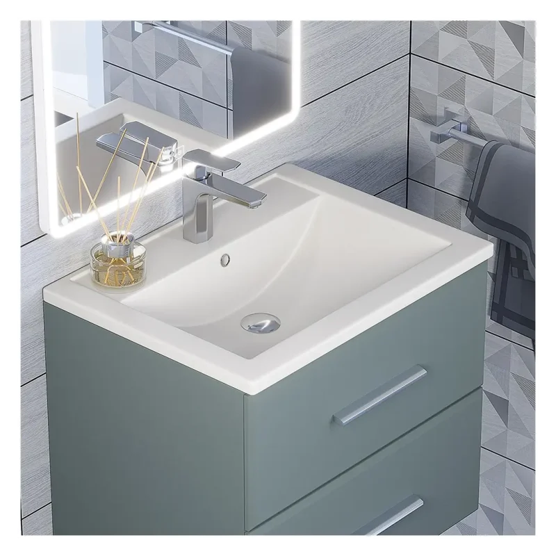 Раковина для ванной кварцевая Uperwood Foster Quartz 60х40,5х16,5 см, белая матовая, жасмин