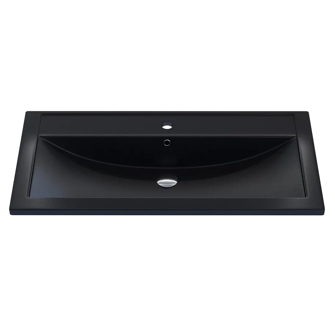 Раковина для ванной кварцевая Uperwood Foster Quartz 90х45,5х17,5 см, черная матовая, космос — изображение 3