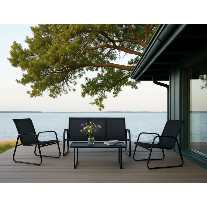 Комплект мебели VERANDA (кресло 2шт, диван 1шт, стол 1шт), серый/серый