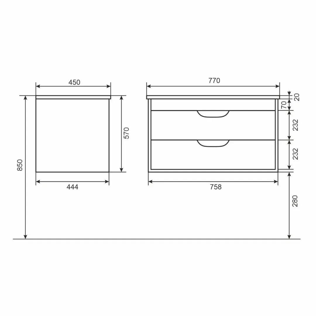 Тумба с раковиной для ванной Uperwood Modul 80 см, подвесная, матовая, белая — изображение 4
