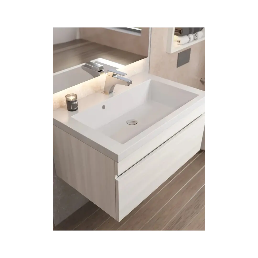 Раковина для ванной 75 см, Uperwood Eva, белая глянцевая — изображение 2