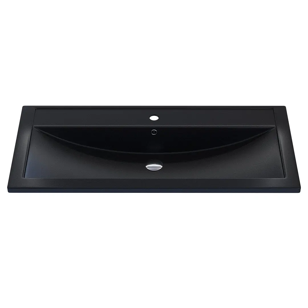 Раковина для ванной кварцевая Uperwood Foster Quartz 100х45,5х17,5 см, черная матовая, космос — изображение 3