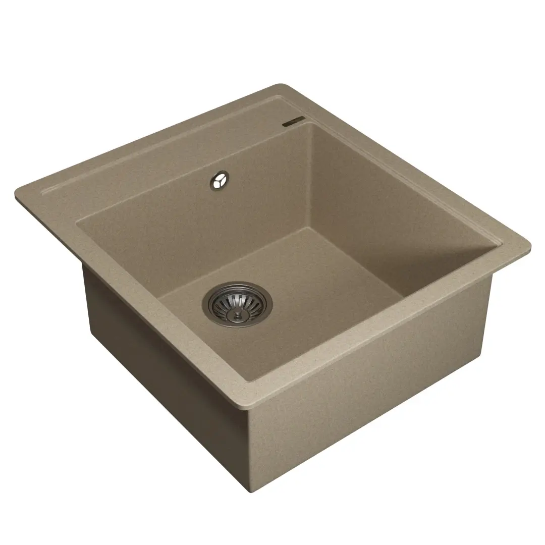 Кухонная мойка кварцевая Uperwood Quartz Premium UPD-07-02, прямоугольная, бежевая — изображение 3