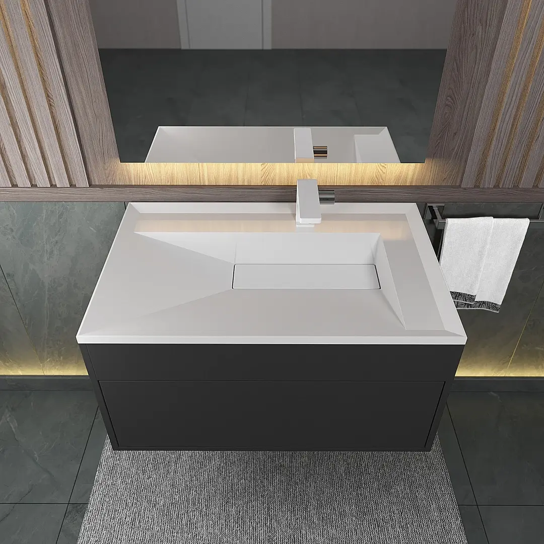 Раковина для ванной Uperwood Lotus Premium 80х50х13 см, белая глянцевая — изображение 4