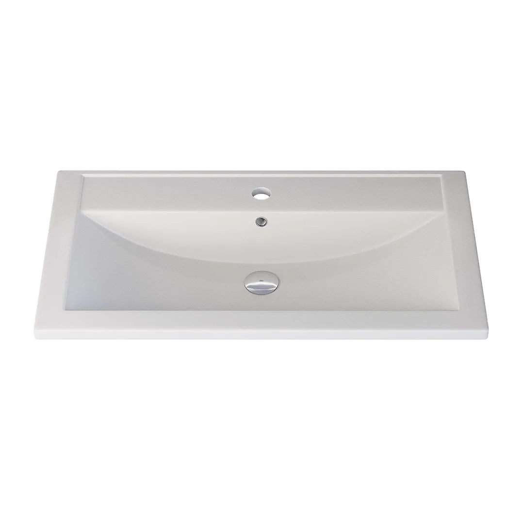 Раковина для ванной кварцевая Uperwood Foster Quartz 80х45,5х17,5 см, белая матовая, жасмин — изображение 4