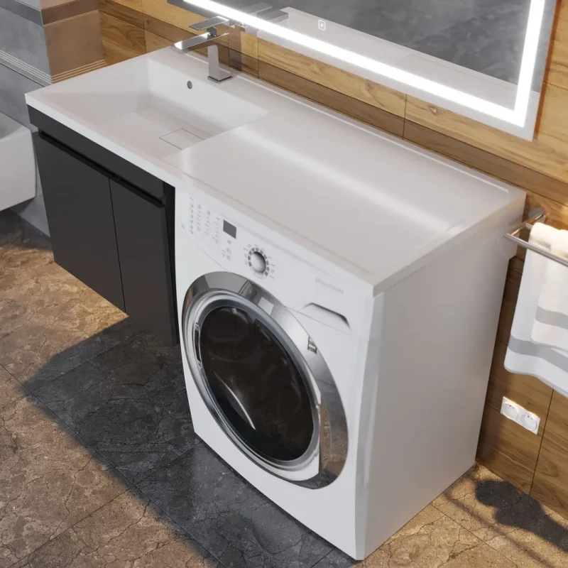 Раковина над стиральной машиной Uperwood Magenta 120х50х17,8 см, левая, крыло справа