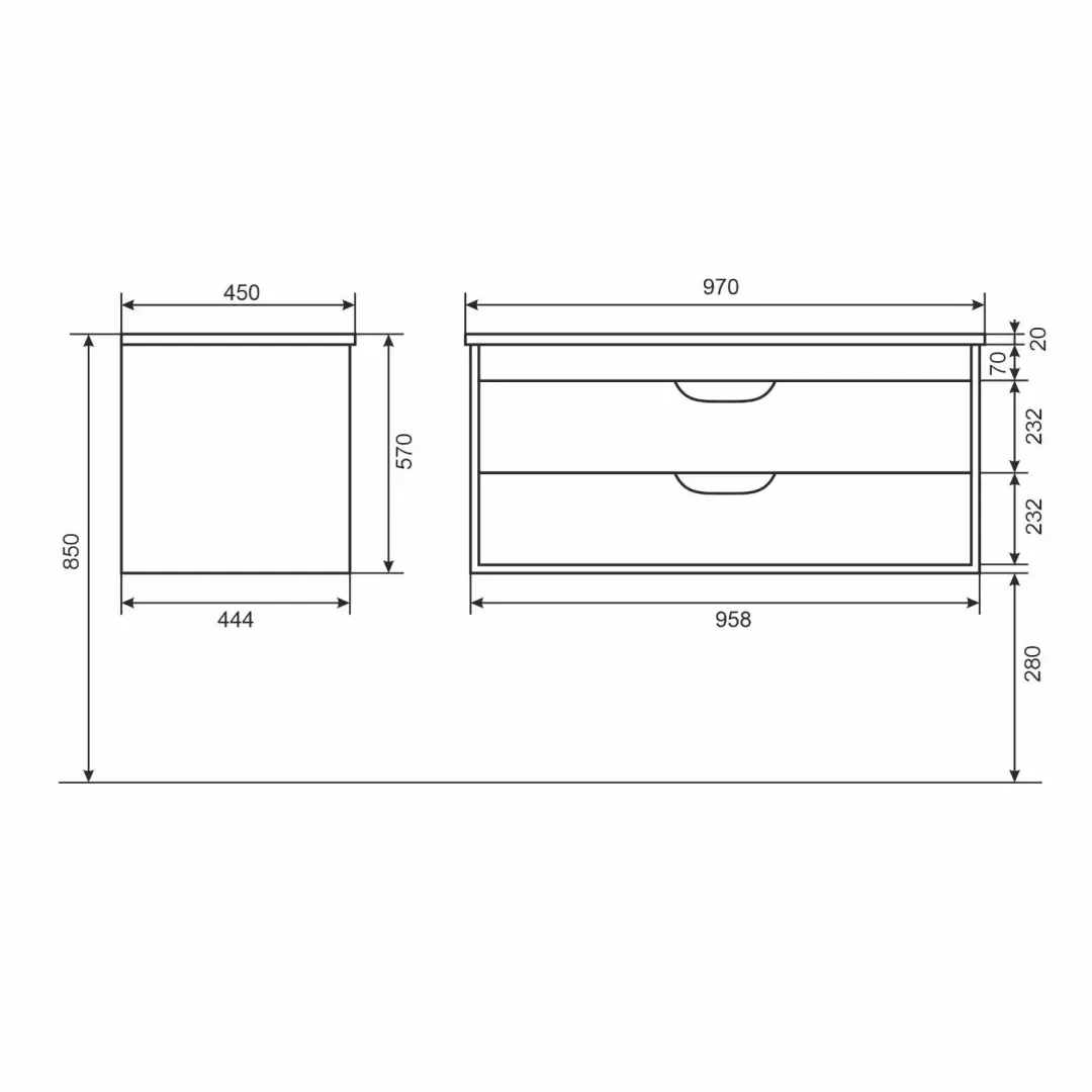 Тумба с раковиной для ванной Uperwood Modul 100 см, подвесная, матовая, белая — изображение 13