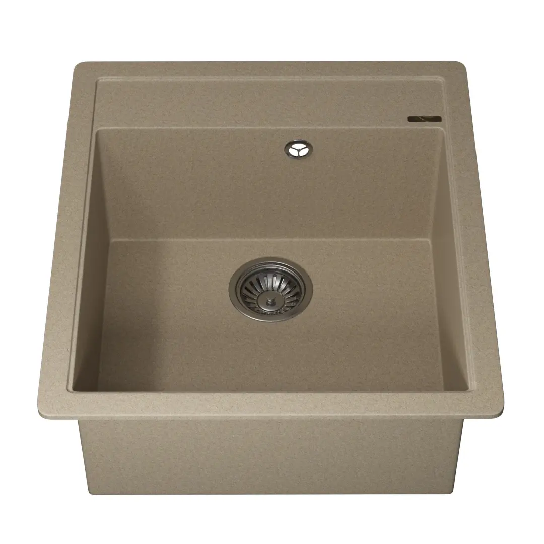 Кухонная мойка кварцевая Uperwood Quartz Premium UPD-07-02, прямоугольная, бежевая — изображение 5