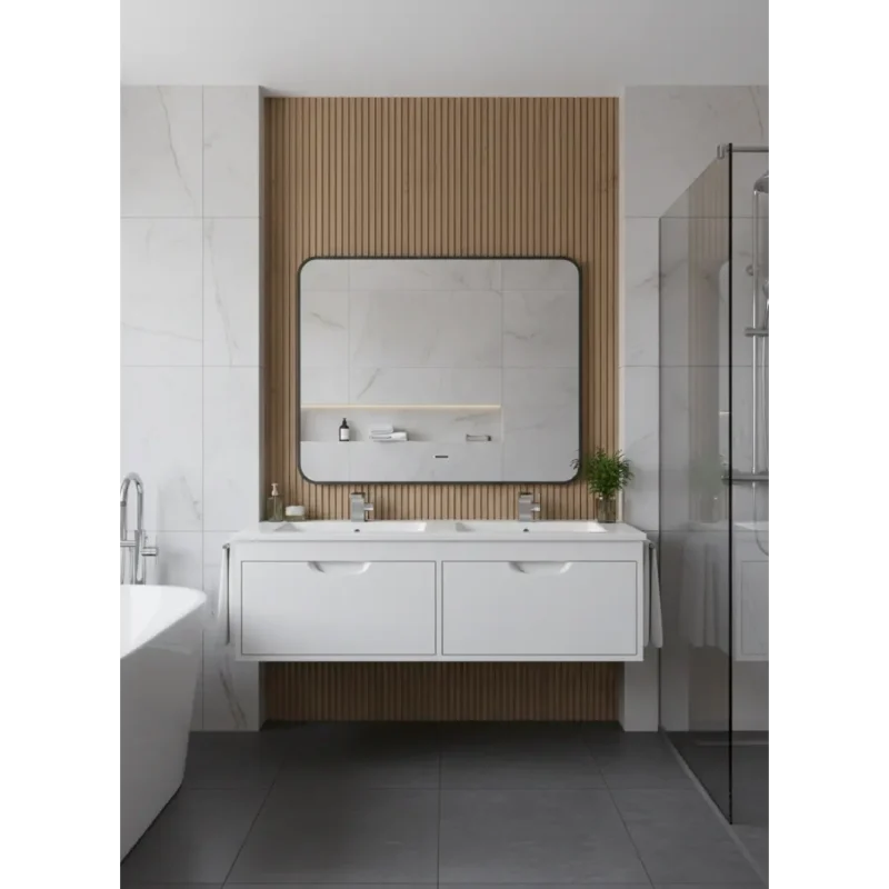 Тумба с раковиной для ванной Uperwood Modul 120 см, подвесная, матовая, белая