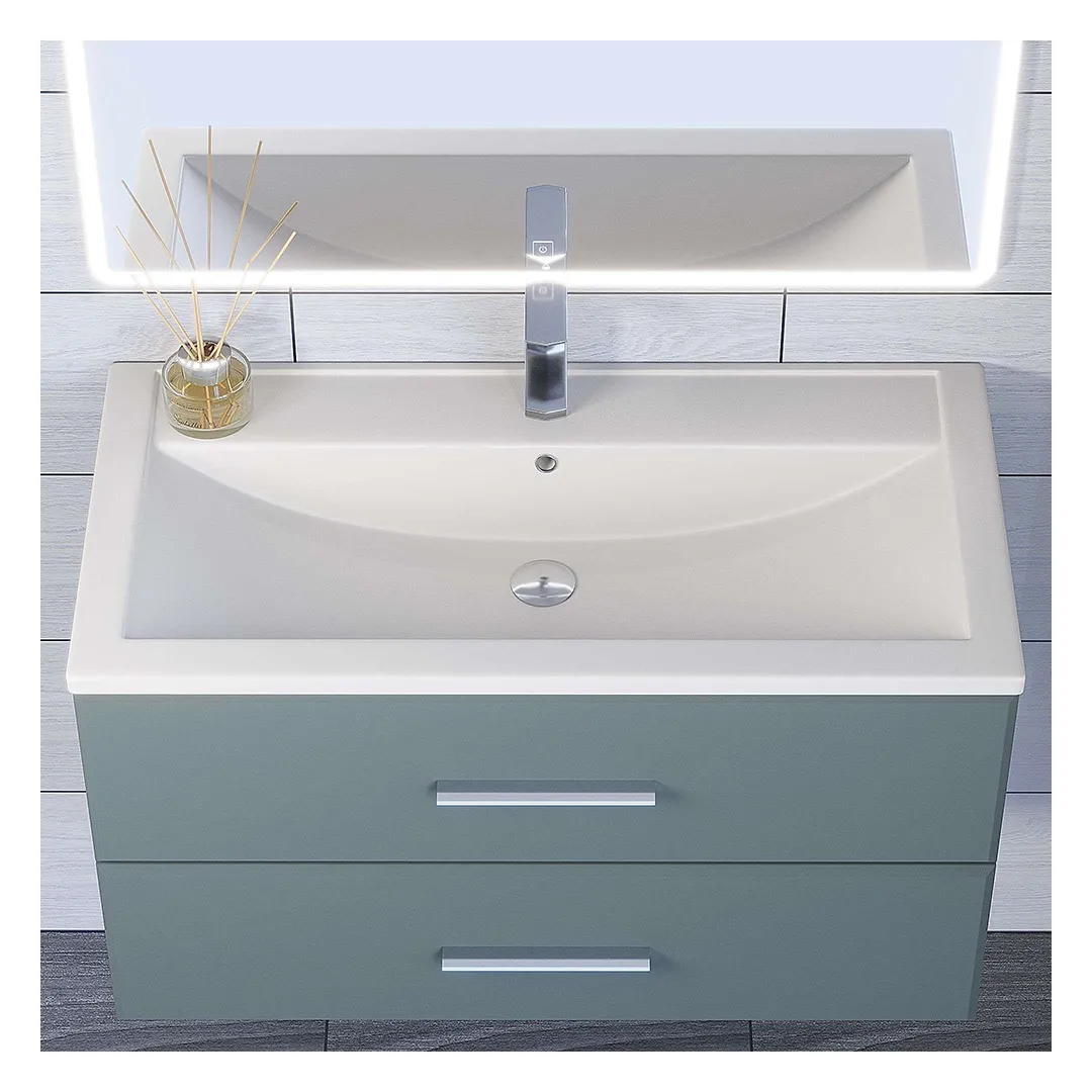 Раковина для ванной кварцевая Uperwood Foster Quartz 90х45,5х17,5 см, белая матовая, жасмин