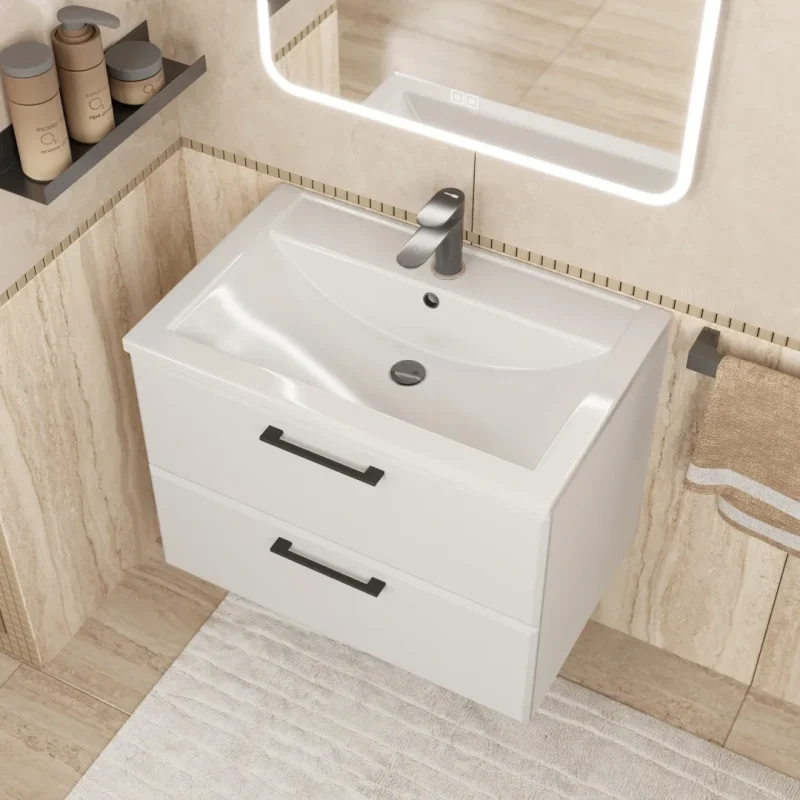Раковина для ванной Uperwood Foster 70 см, белая глянцевая