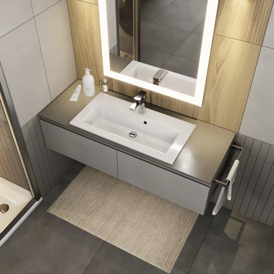 Раковина для ванной 70 см, Uperwood Aurora, белая глянцевая