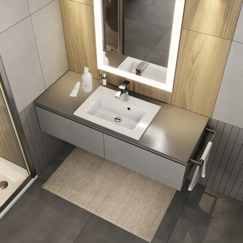 Раковина для ванной 50 см, Uperwood Aurora, белая глянцевая