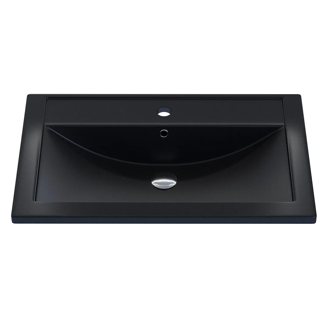 Раковина для ванной кварцевая Uperwood Foster Quartz 70х45,5х17,5 см, черная матовая, космос — изображение 5