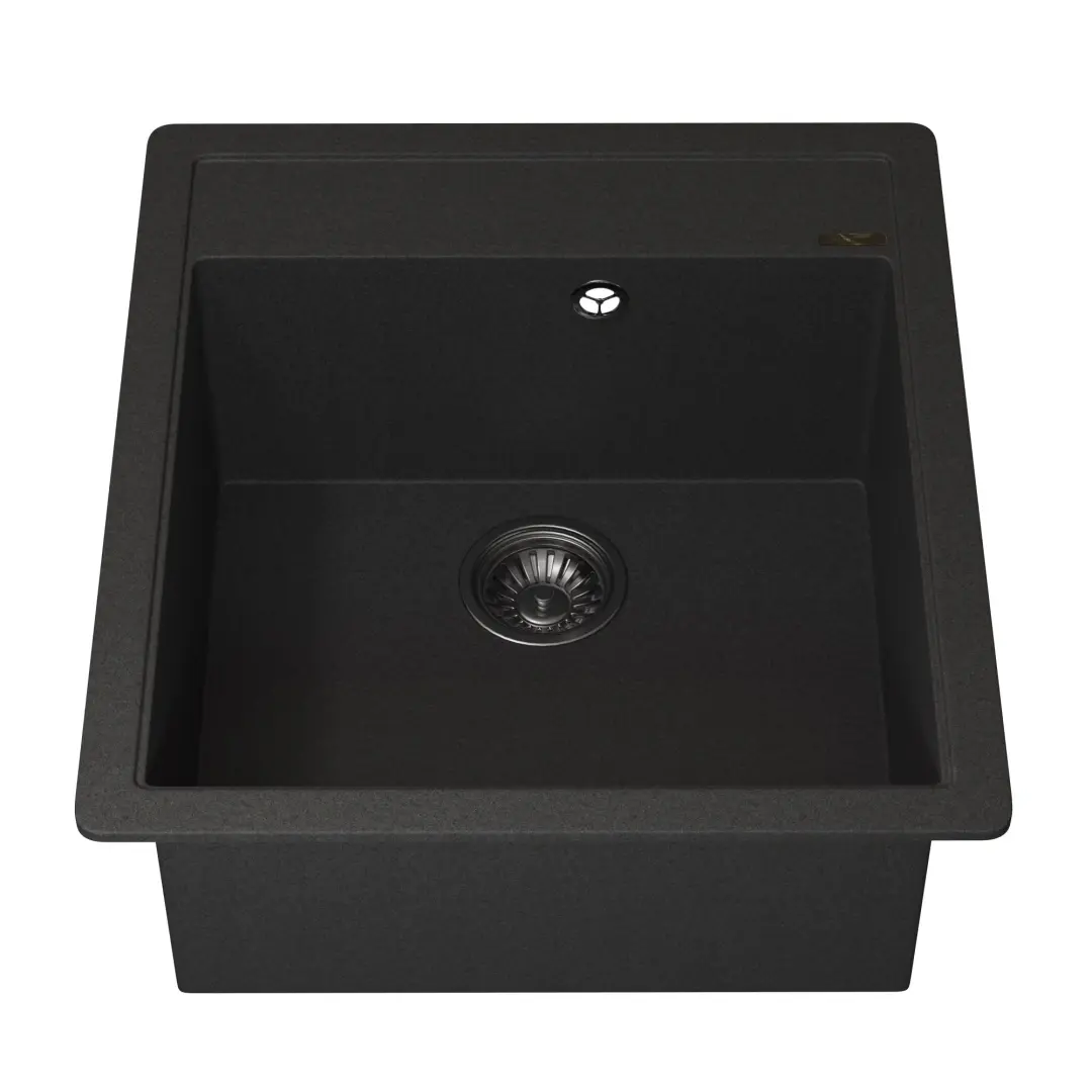 Кухонная мойка кварцевая Uperwood Quartz Premium UPD-07-04, прямоугольная, черная — изображение 5