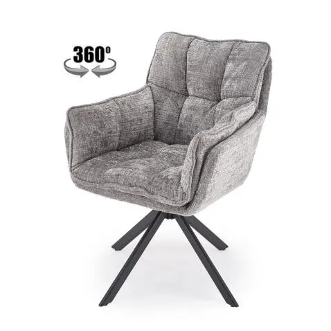 Стул HALMAR K597 серый/черный, поворотный