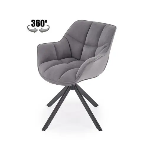 Стул HALMAR K610 серый/черный, поворотный