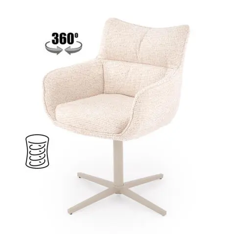 Стул HALMAR K614 CS бежевый/кашемир, поворотный — изображение 5