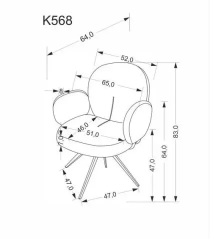 Стул HALMAR K568 корица/черный, поворотный — изображение 8
