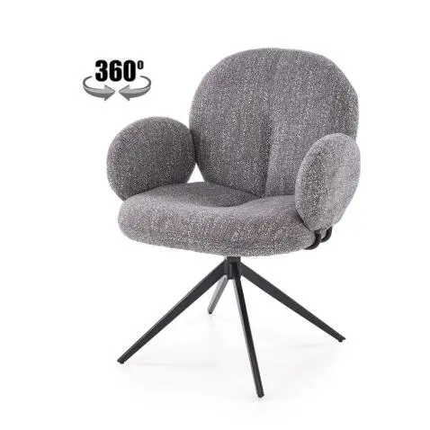 Стул HALMAR K568 серый/черный, поворотный