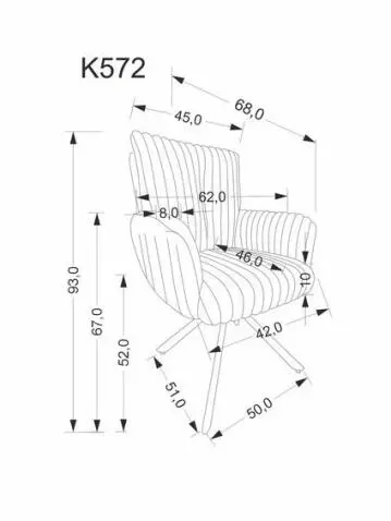 Стул HALMAR K572 серый/черный, поворотный — изображение 6