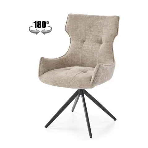 Стул HALMAR K573 бежевый/черный, поворотный