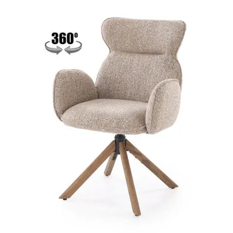 Стул HALMAR K585 темно-бежевый/орех светлый, поворотный